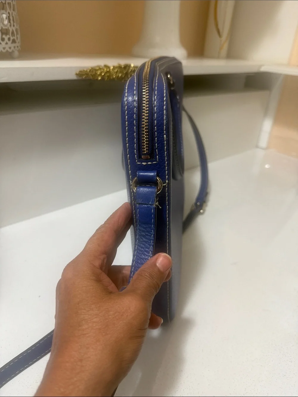 Kate Spade New York Blue Leather Satchel Crossbody